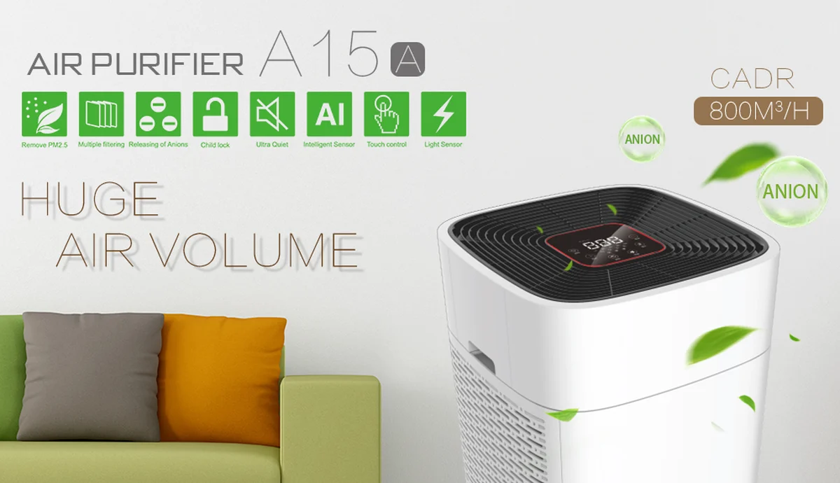 High-CADR HEPA air purifier in a living room for the 2026 air purifier buying guide